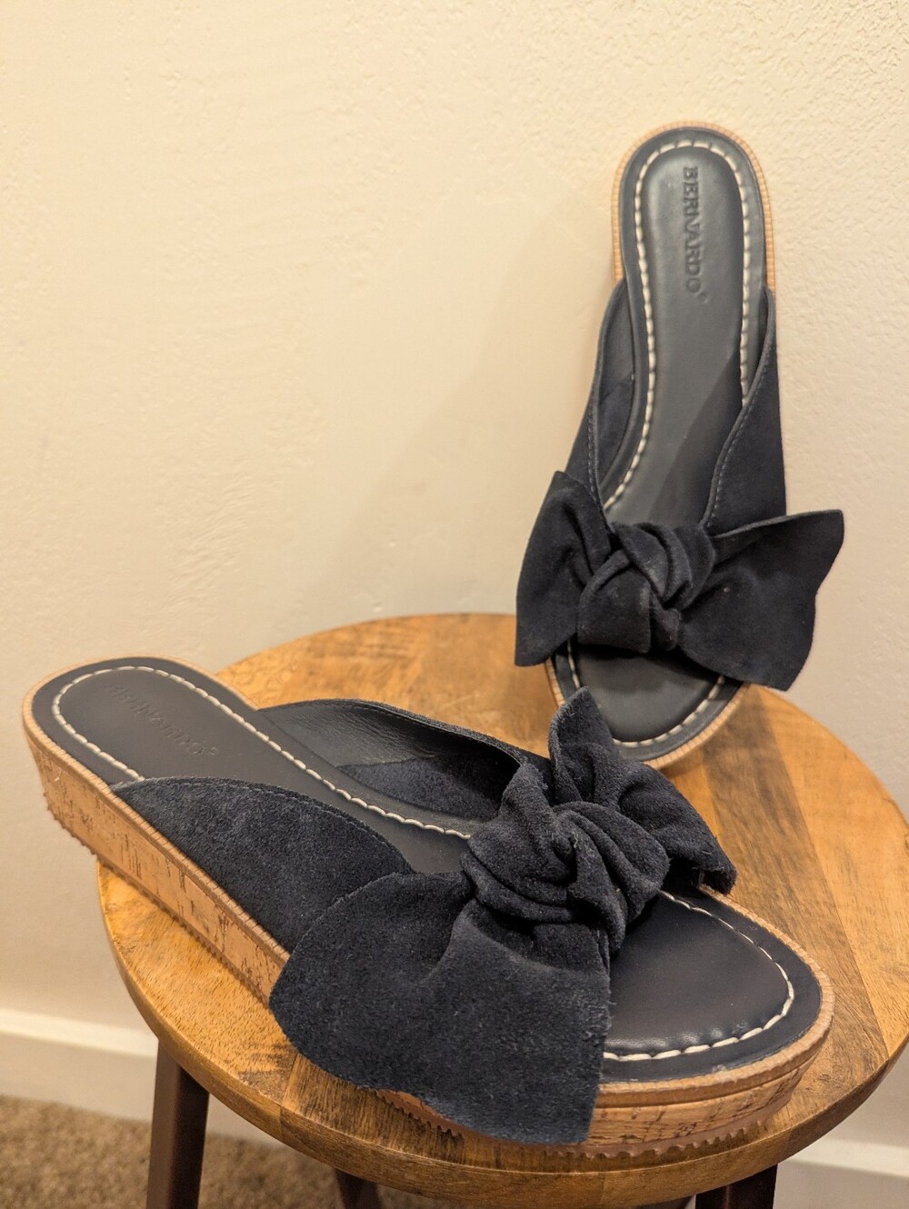 Bernardo Petra Slide Sandals (Anthropologie), Navy Blue (SIZE 10)